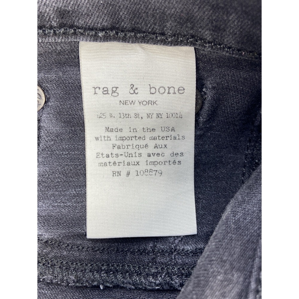 Rag And Bone Womens Jeans 26x28 Black Jean Distressed Skinny Legging Frayed Hem - Picture 10 of 12